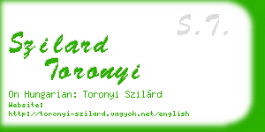 szilard toronyi business card