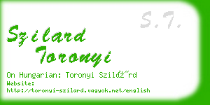 szilard toronyi business card